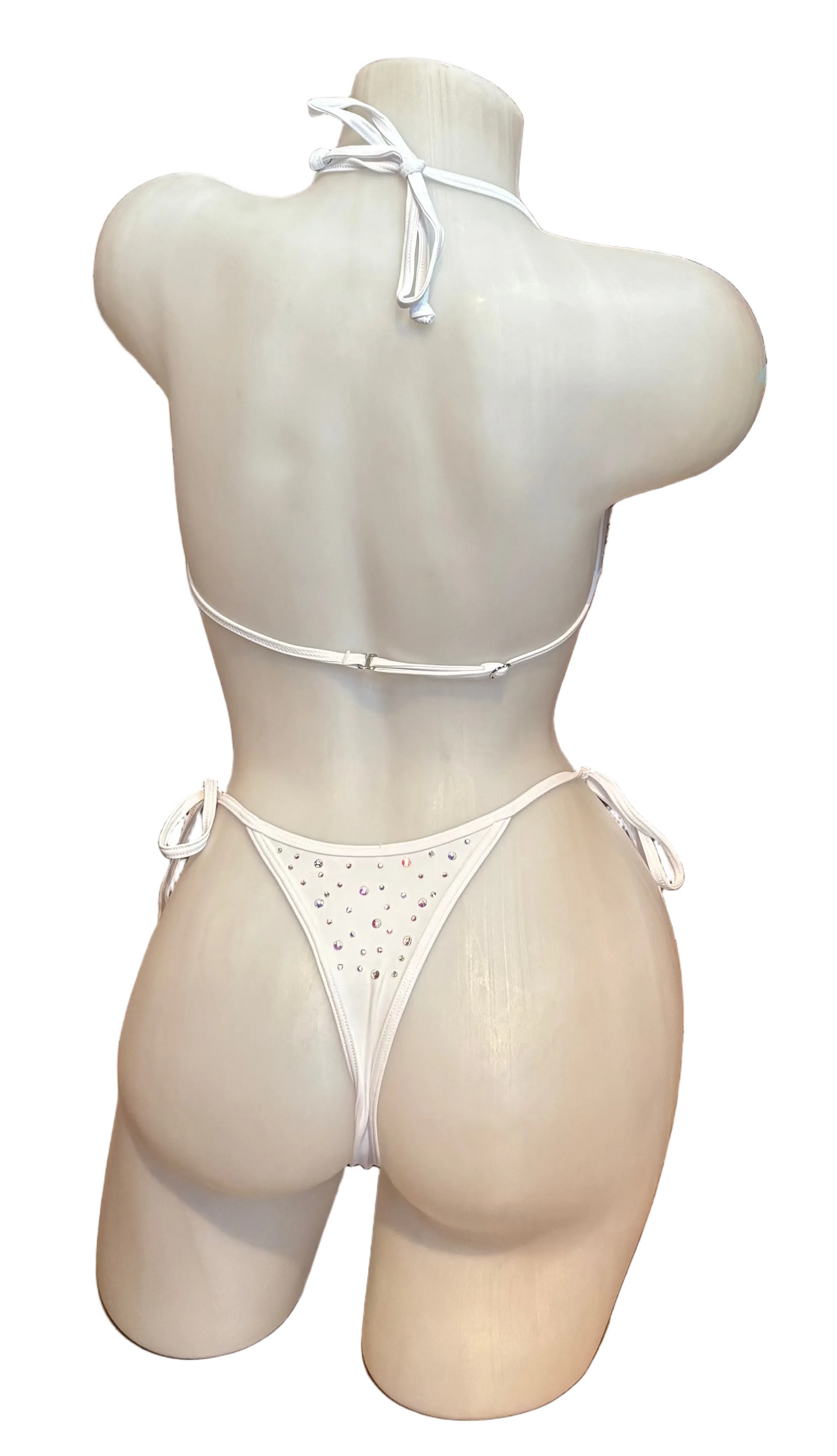 Crystal Skinny Top and Tie Bottoms White