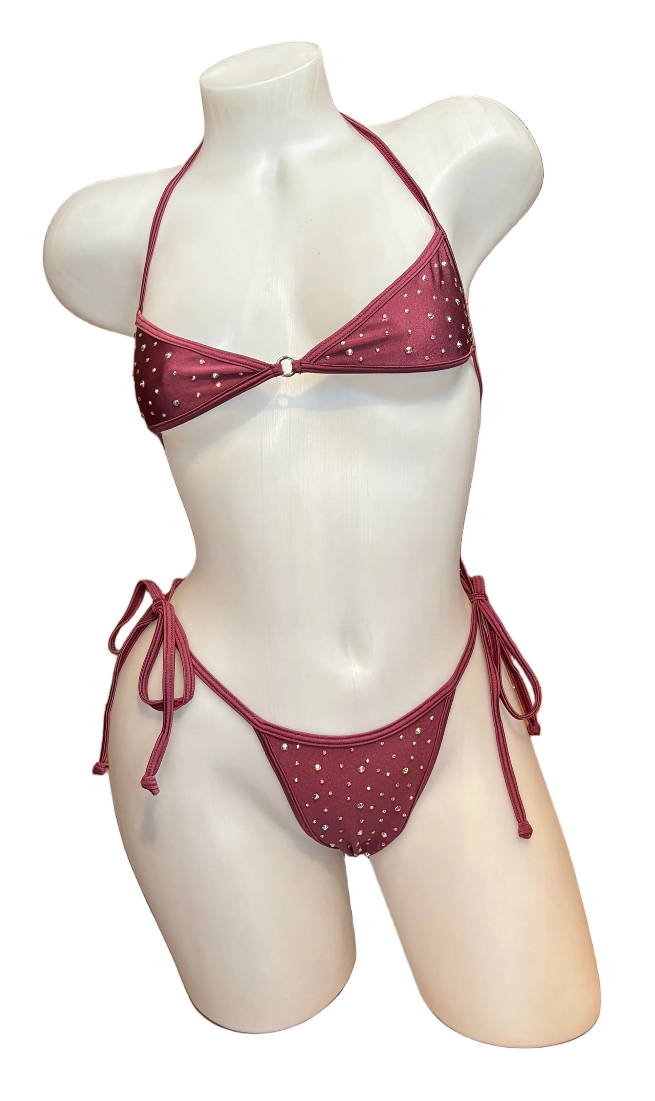 Crystal Skinny Top and Tie Bottoms Berry