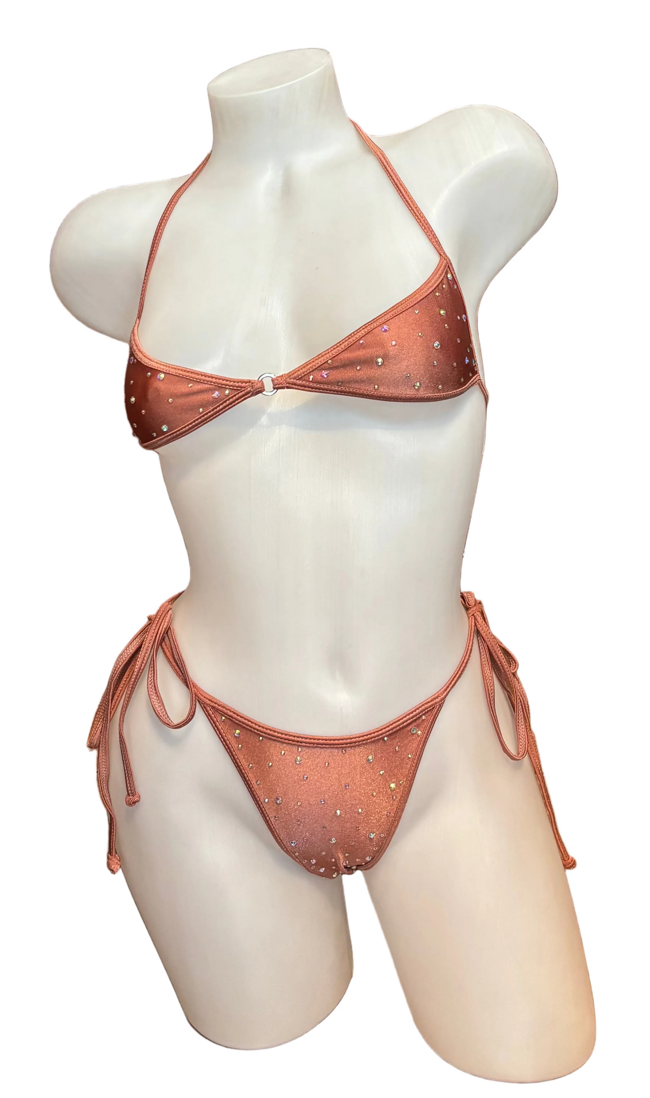 Crystal Skinny Top and Tie Bottoms - Milk Chocolate