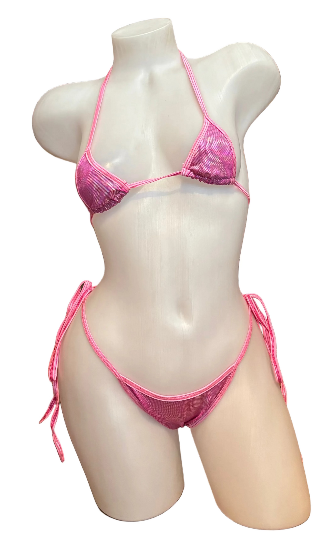 X9 Bikini: Baby Pink Hologram (Thong)