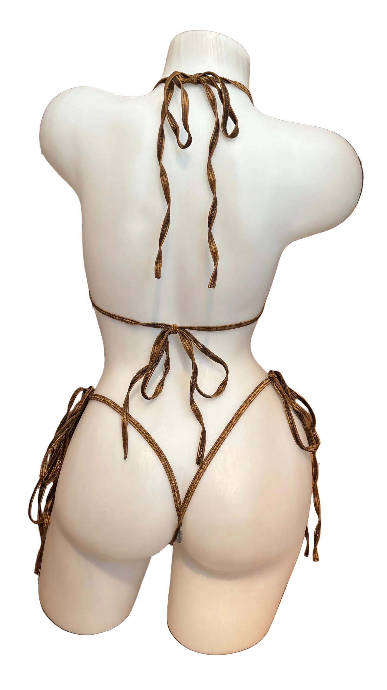 X9 Bikini thong lingerie in Real Tree and Dark Mini camouflage pattern, featuring a revealing design and adjustable straps.