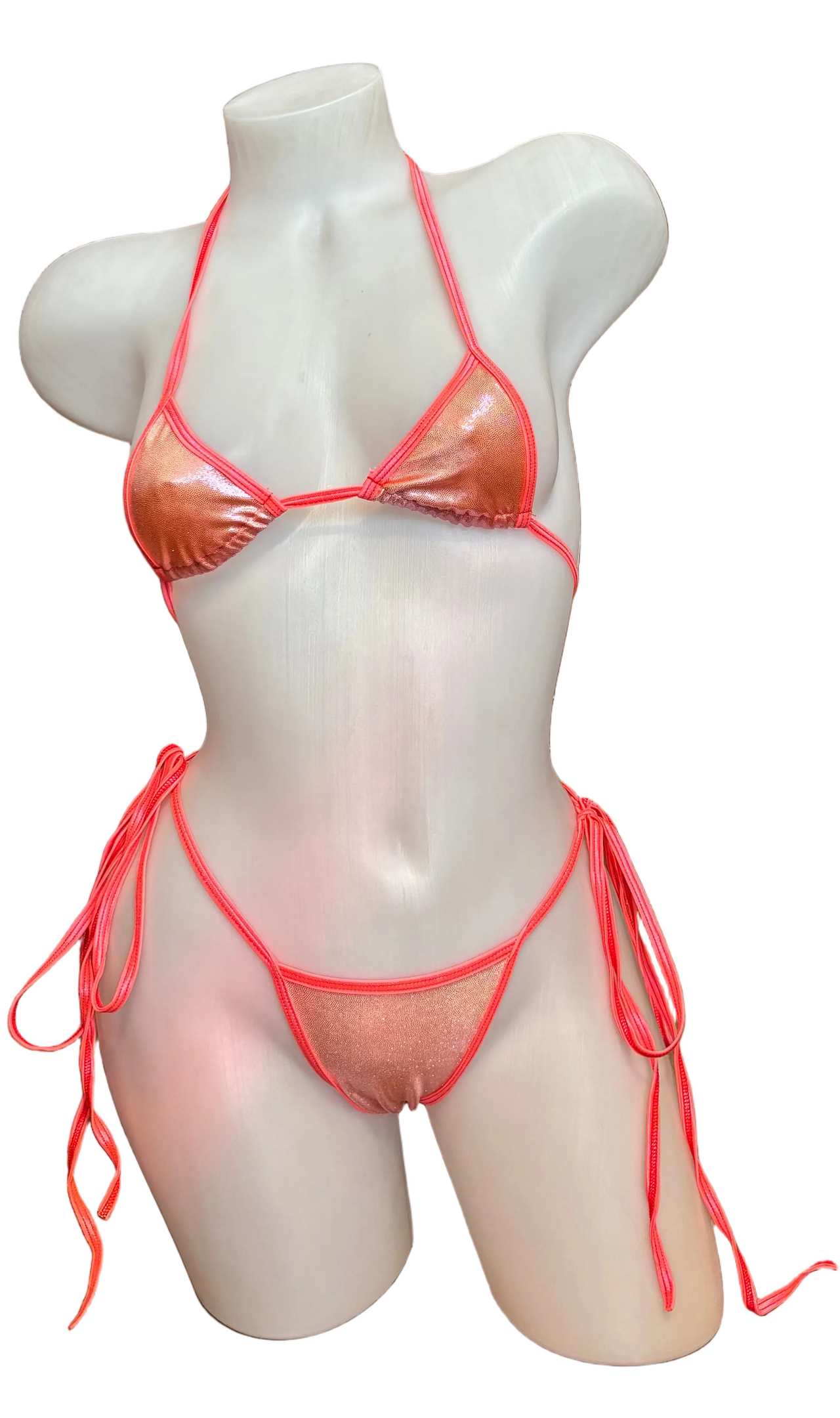 X9 Bikini: Metallic Coral (Thong)