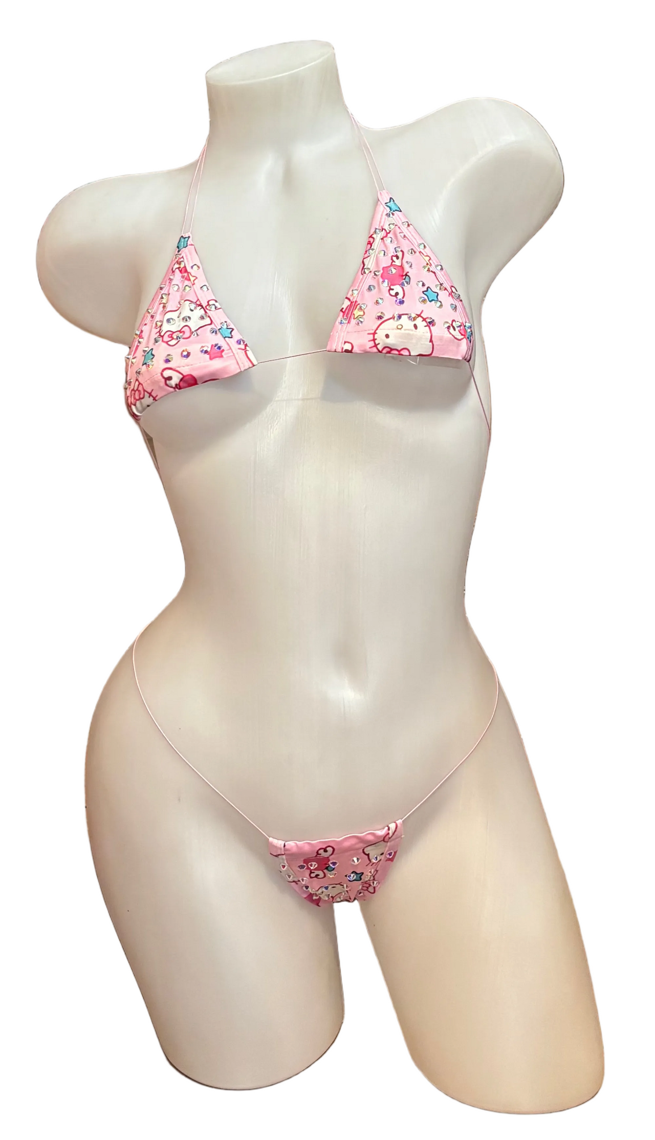 Rhinestone Micro Bikini - Baby Pink Hello Kitty