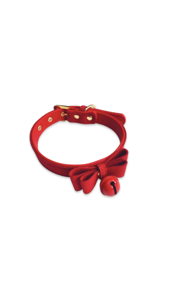 Choker Bow and Bell - Red