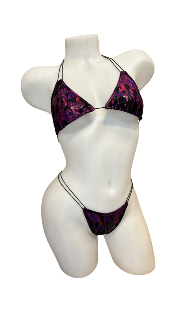 Double Thin String Bikini Pink Flames - Model Express Vancouver