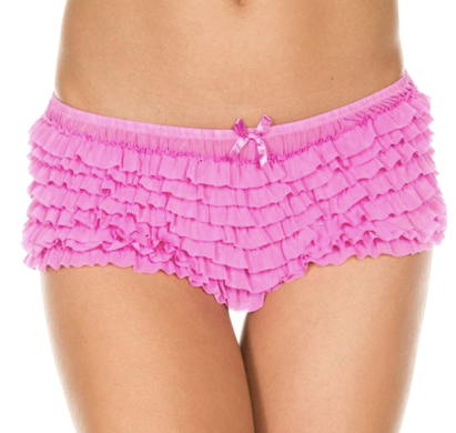 Ruffle Tanga Shorts Neon Pink