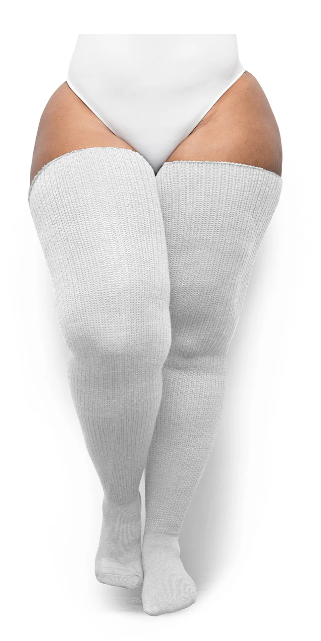 Thunda Thighs Plus Size Thigh High Sock - White