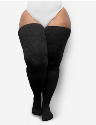 Thunda Thighs Plus Size Thigh High Sock - Black