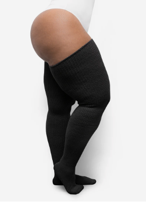 Thunda Thighs Plus Size Thigh High Sock - Black