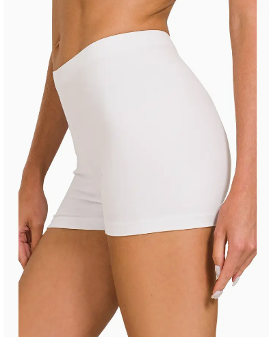 Microfiber Biker Shorts White