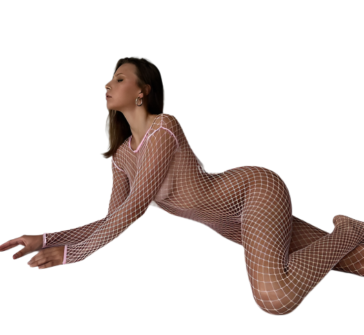 Diamond Net Full Body Stocking Baby Pink