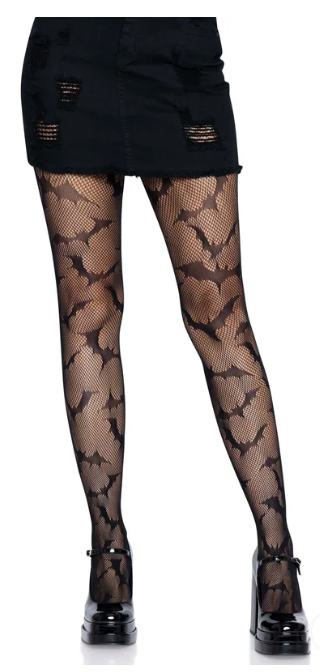 Bat Net Tights Black