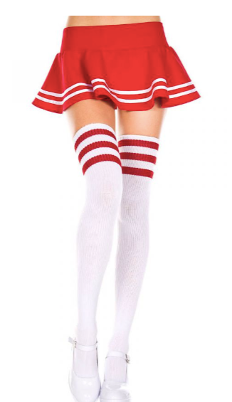 Athletic Thigh High with Red Stripes