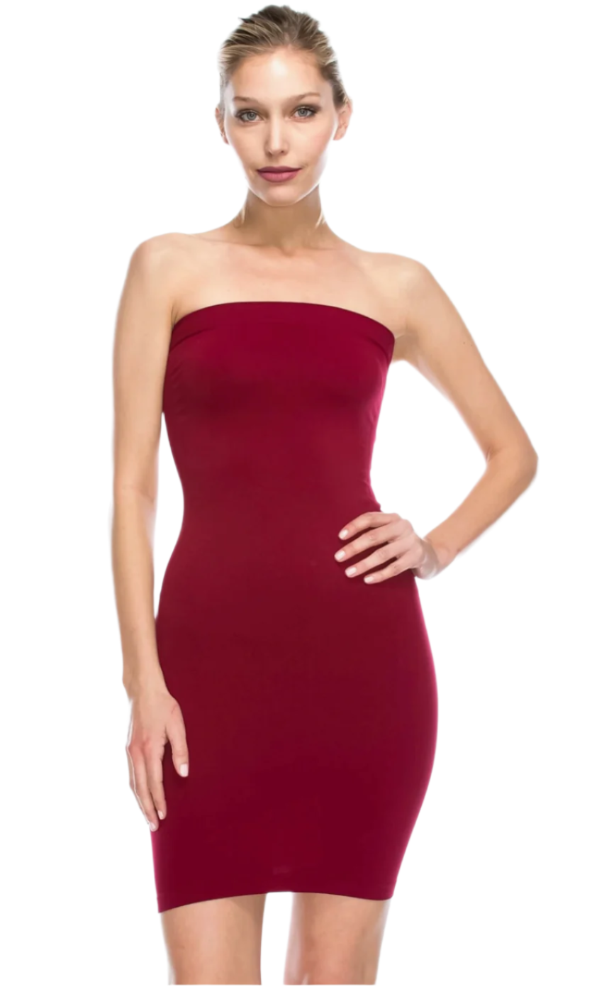 Basic Tube Dress Burgundy - Model Express Vancouver