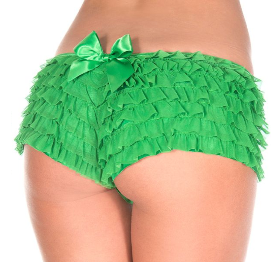 Ruffle Tanga Shorts Green - Model Express Vancouver