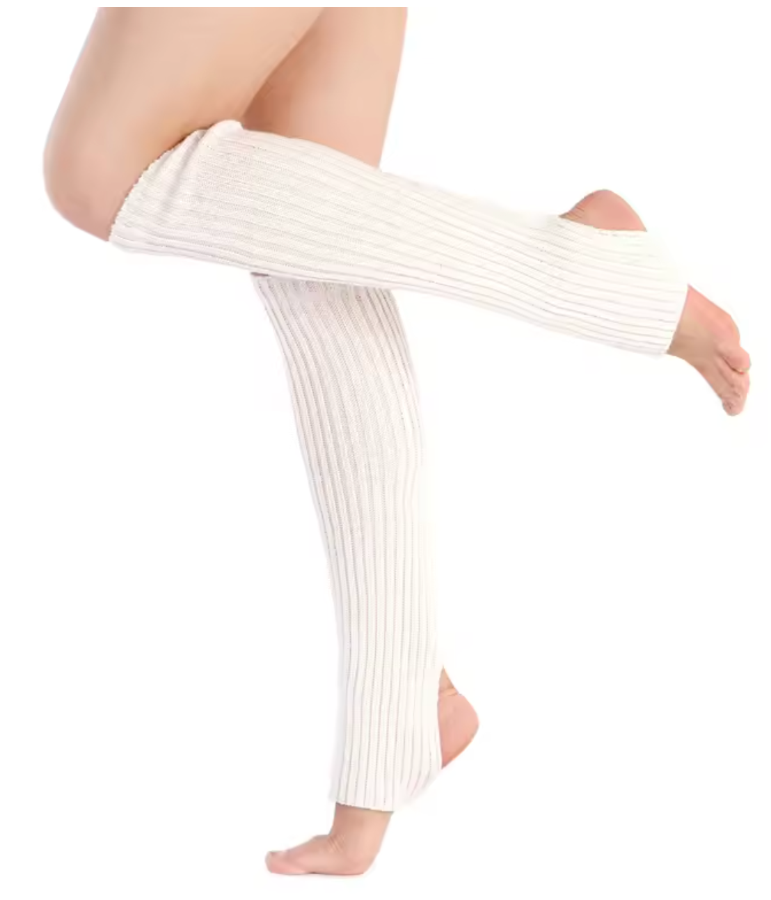 Knee High Leg Warmers White - Model Express Vancouver