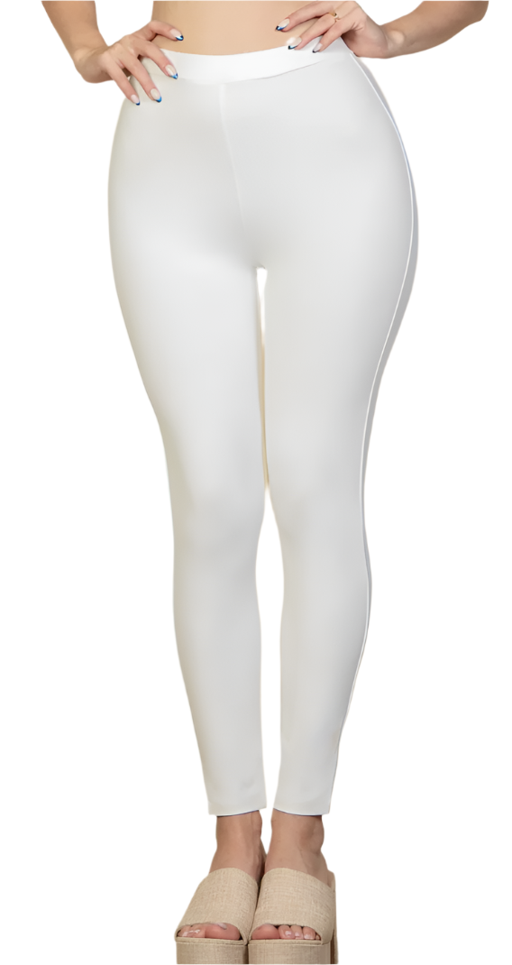 Basic Solid Leggings White - Model Express Vancouver
