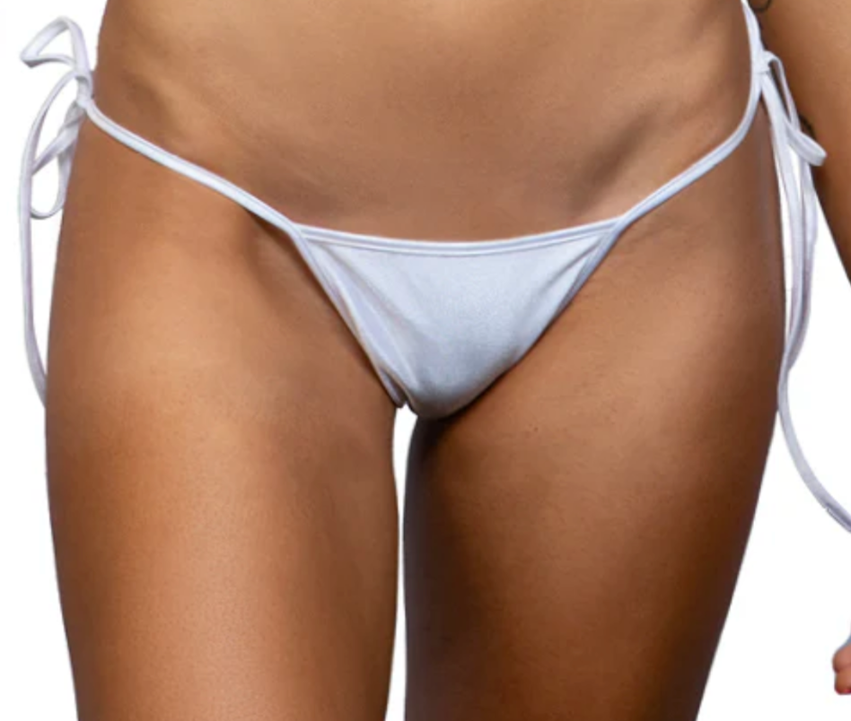 Side Tie Scrunch Back Bottoms White - Model Express Vancouver