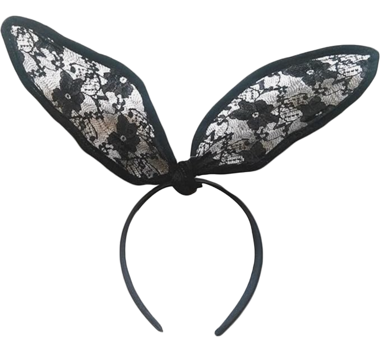 Lace Bunny Mask - Black