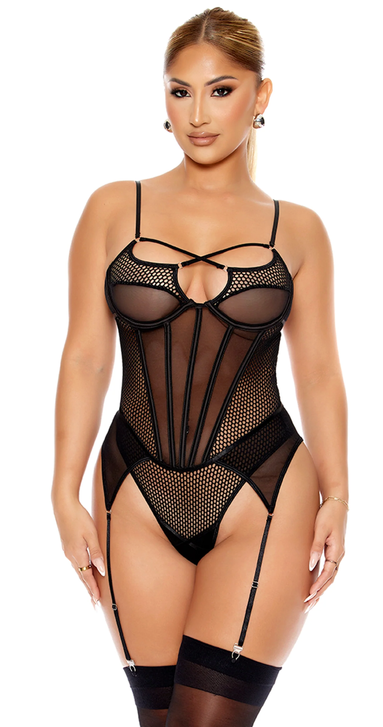 Net Corset Teddy Black - Model Express Vancouver