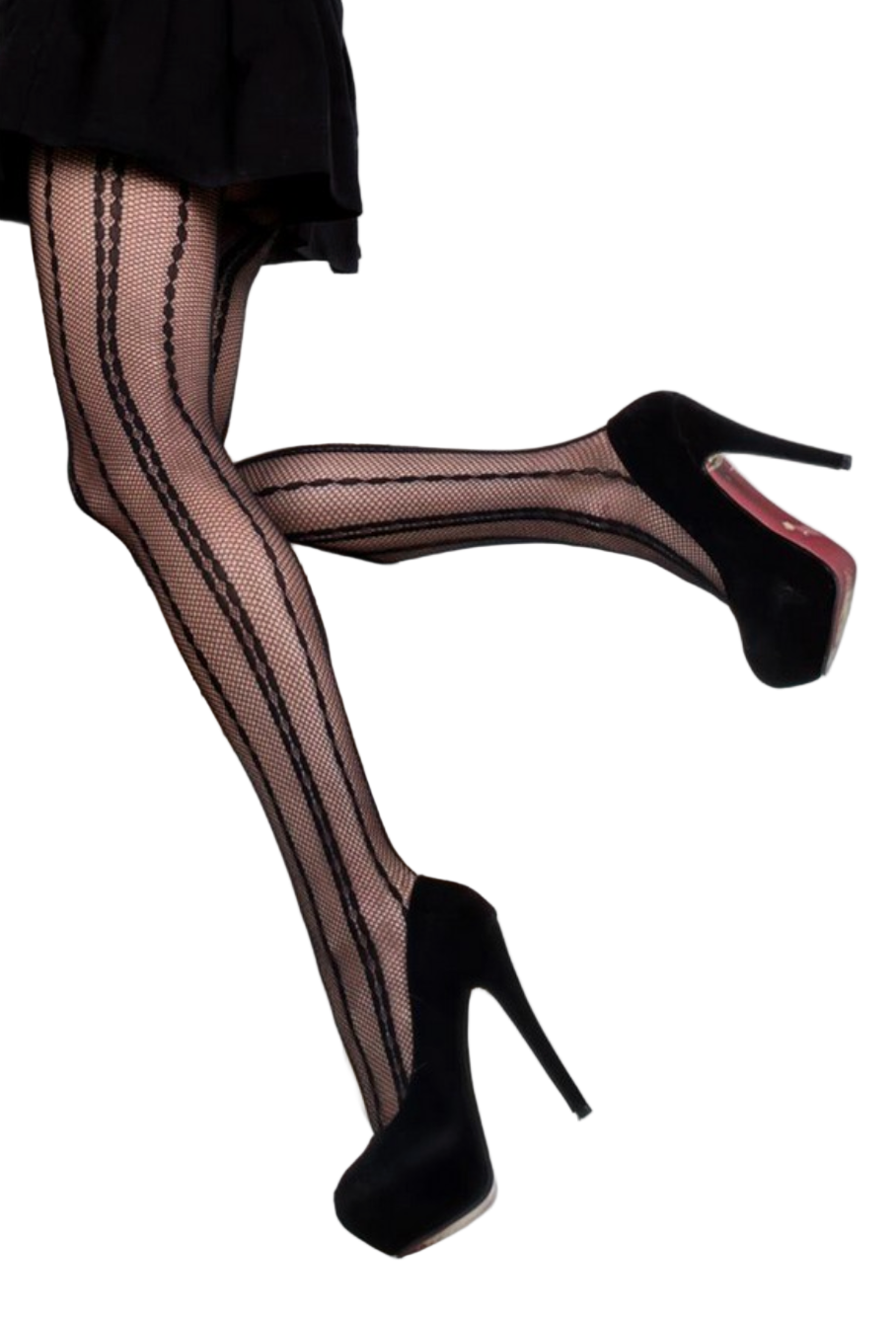 Pin Dot Striped Fishnet Pantyhose - Model Express Vancouver