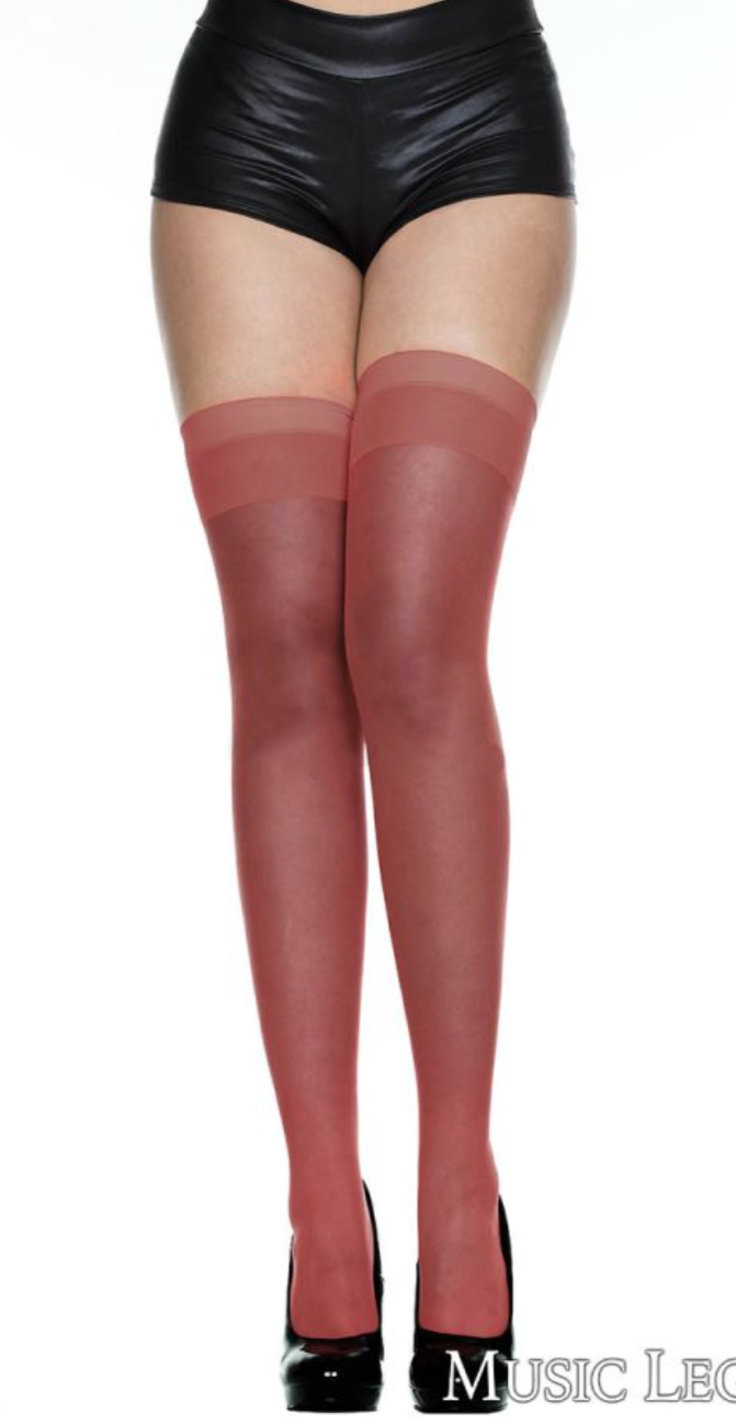 Sheer Thigh High Burgundy - Model Express Vancouver