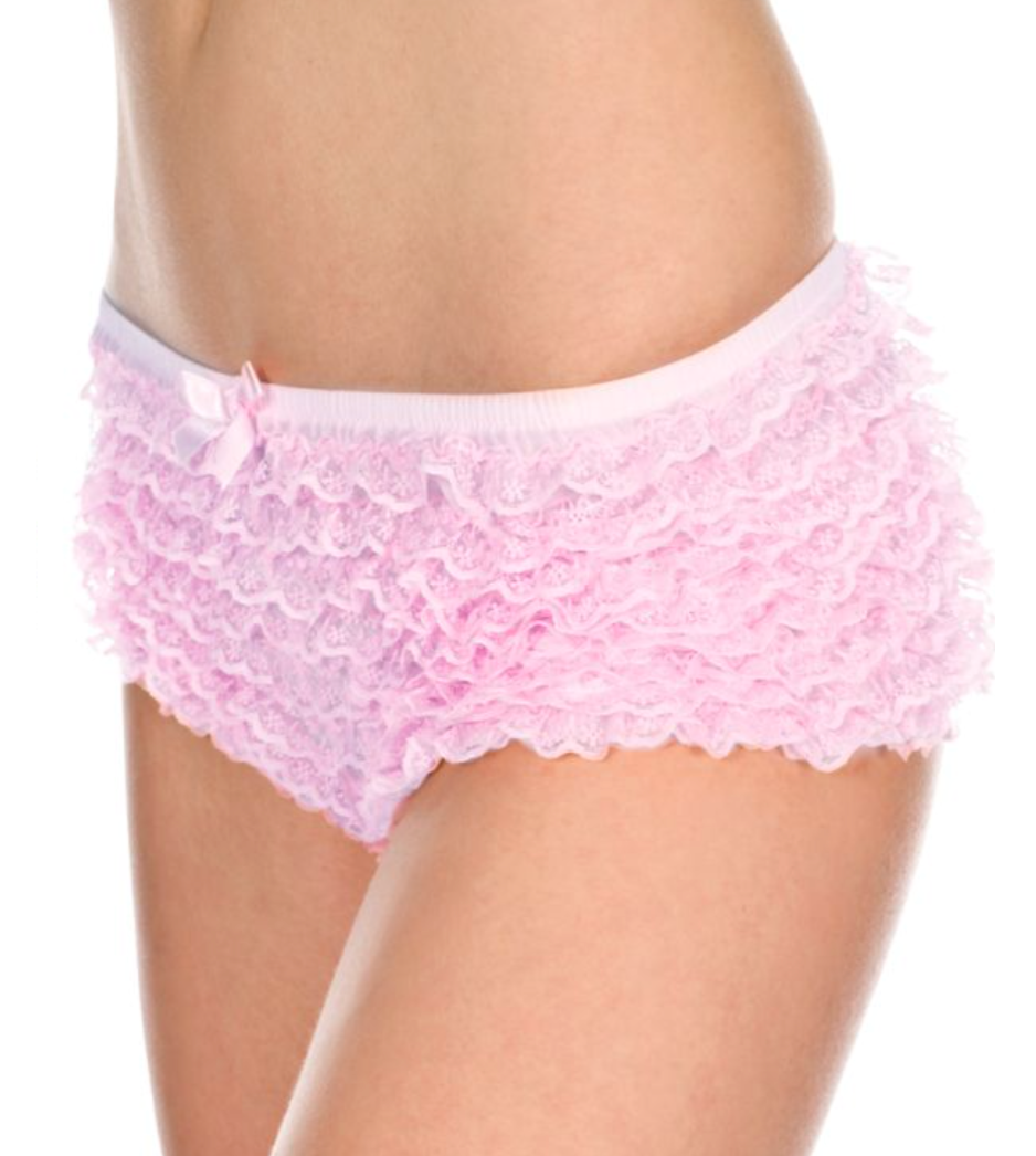 Ruffle Tanga Shorts Baby Pink - Model Express Vancouver