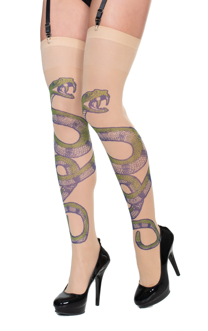 Snake Thigh High Stockings - Model Express Vancouver