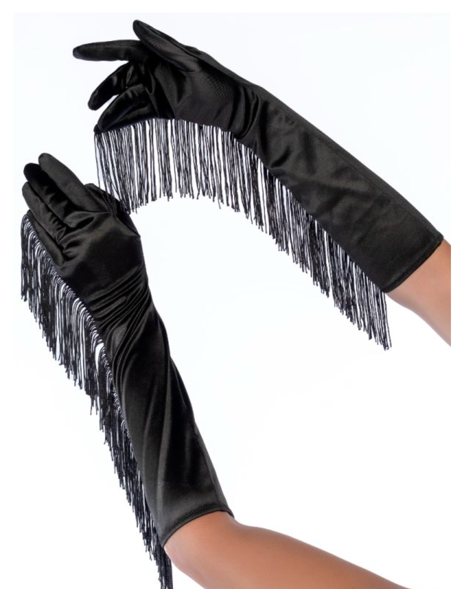 Satin Fringe Opera Gloves - Model Express Vancouver
