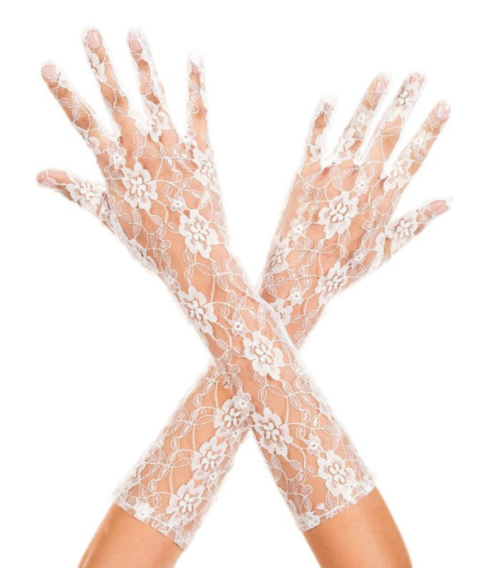 Lace Gloves White