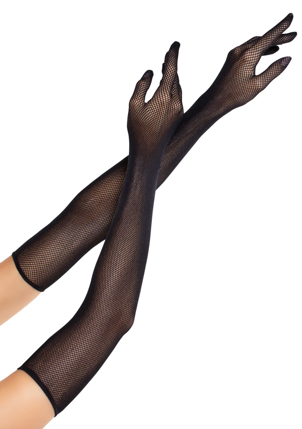 Opera Length Fishnet Gloves Black - Model Express Vancouver