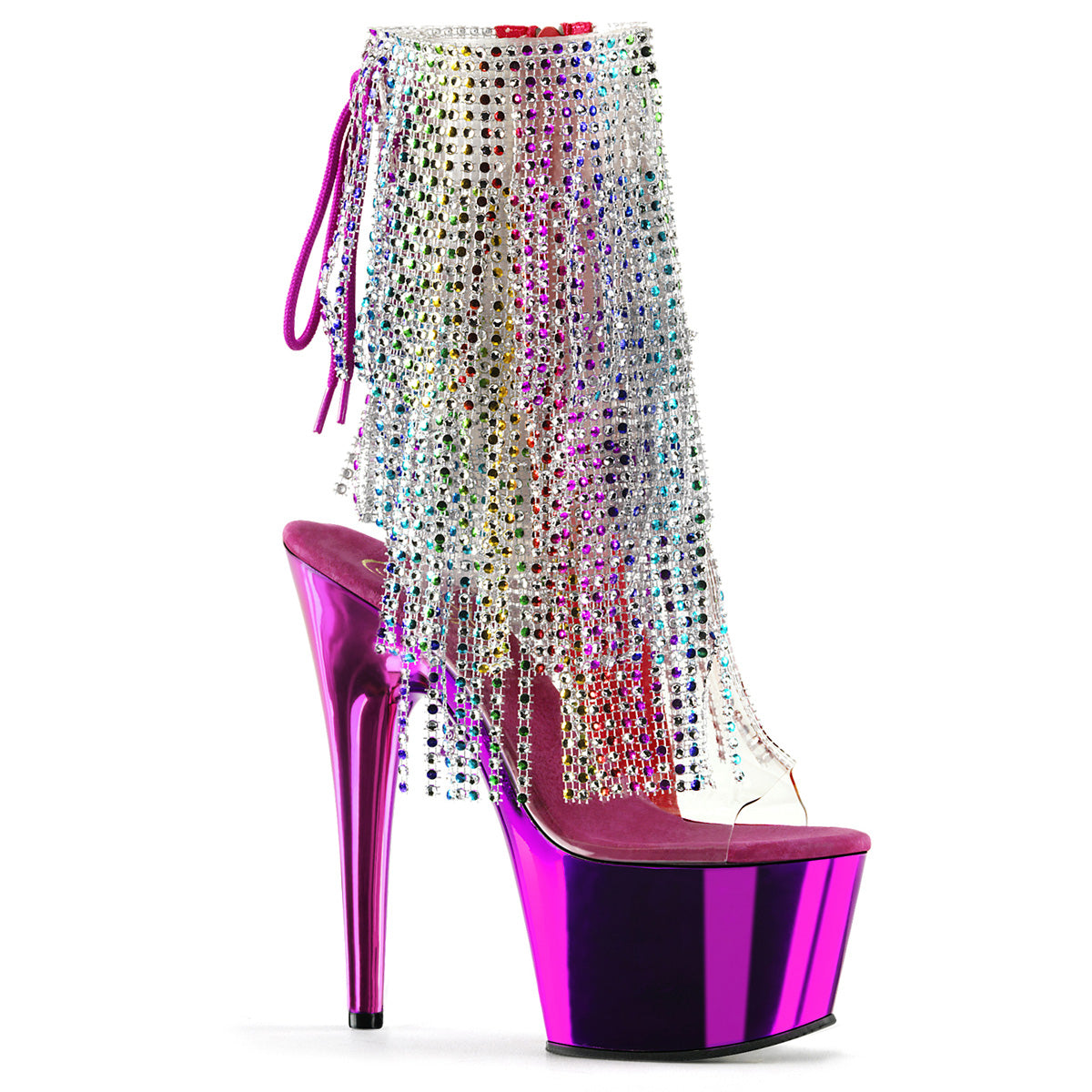 Pleasers Adore-1017Rsf - Clr-Multi/Fuchsia Chrome
