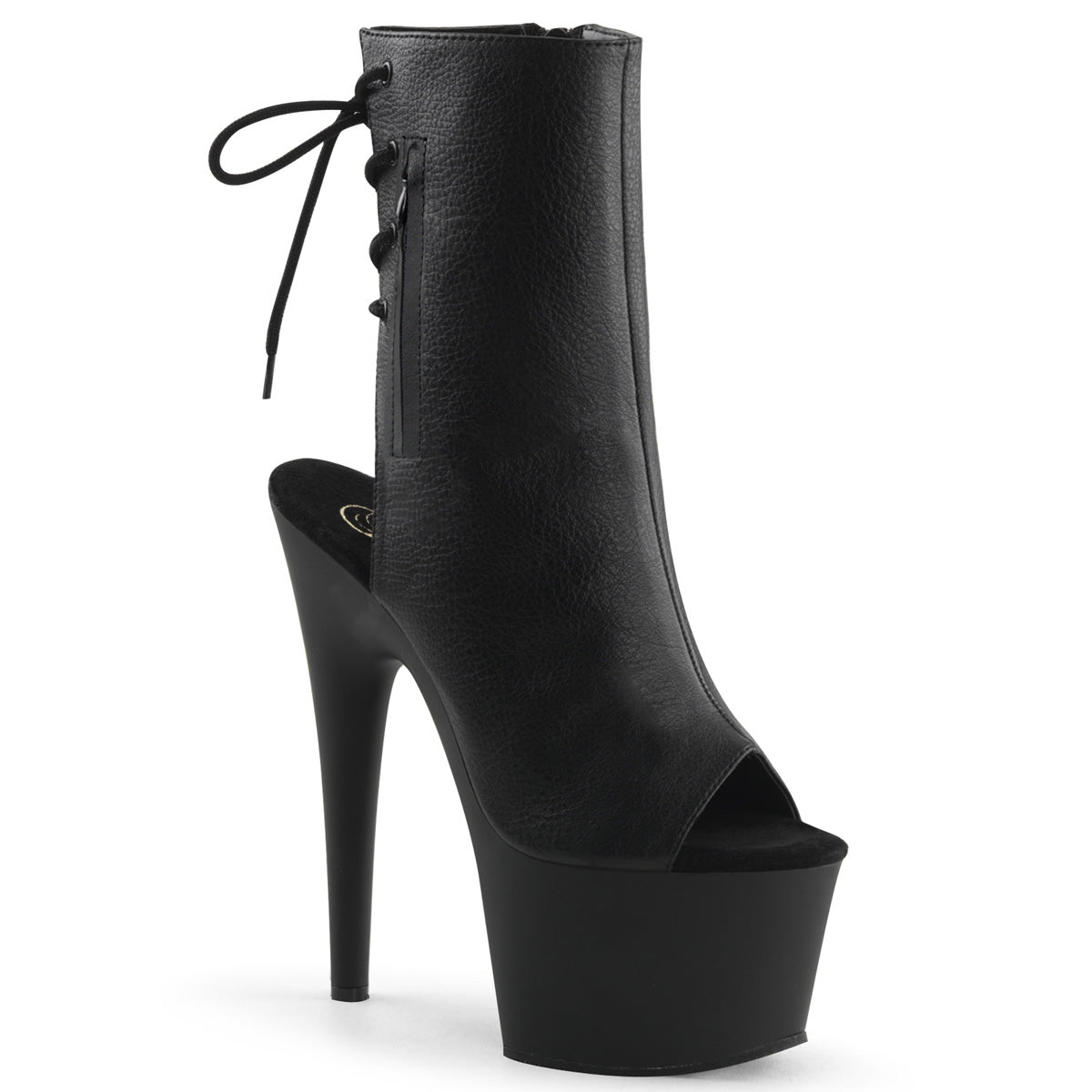 Pleasers Adore-1018 - Blk Faux Leather/Blk Matte