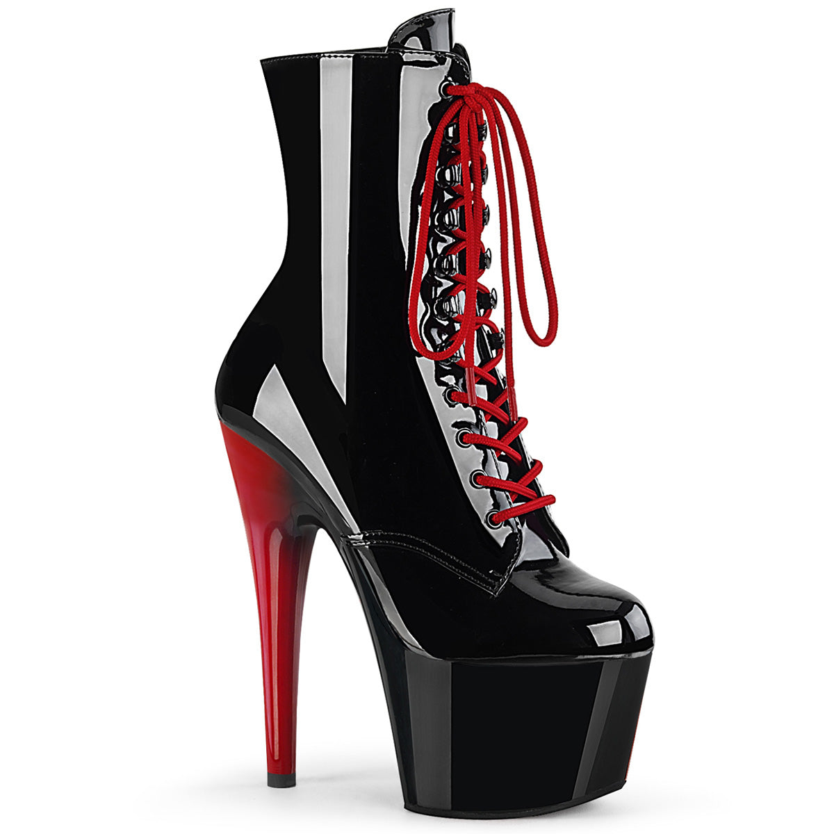 Pleasers Adore-1020 - Blk Pat/Blk-Red