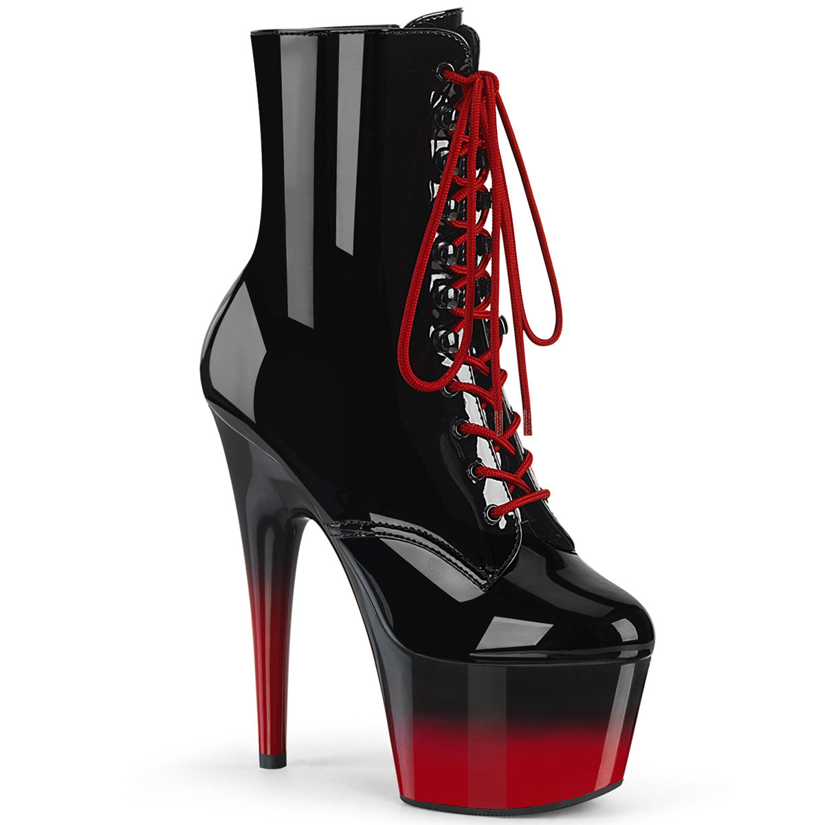 Pleasers Adore-1020Br-H - Blk Pat/Blk-Red