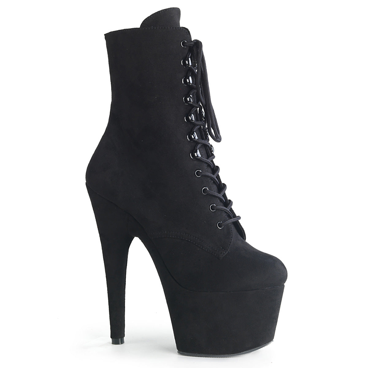 Pleasers Adore-1020Fs - Blk Faux Suede/Blk Faux Suede