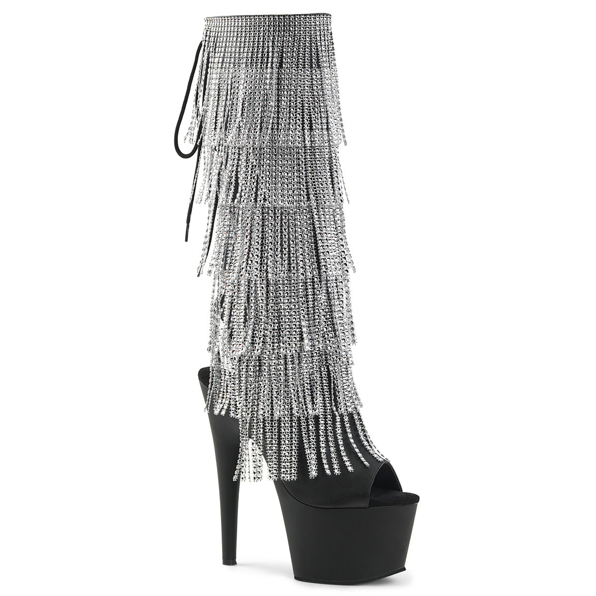 Pleasers Adore-2024Rsf - Blk Str Faux Leather/Blk Matte