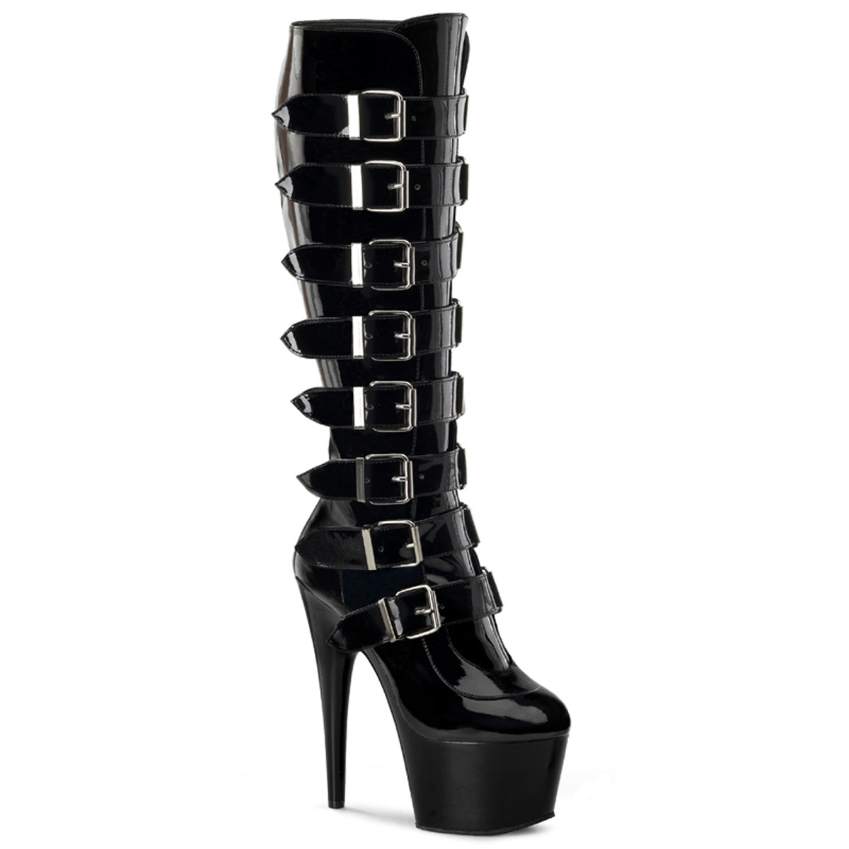 Pleasers Adore-2043 - Blk Pat/Blk