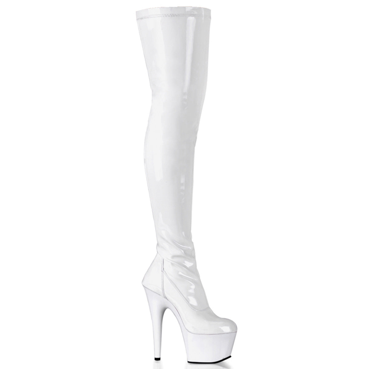 Pleasers Adore-3000 - Wht Str Pat/Wht