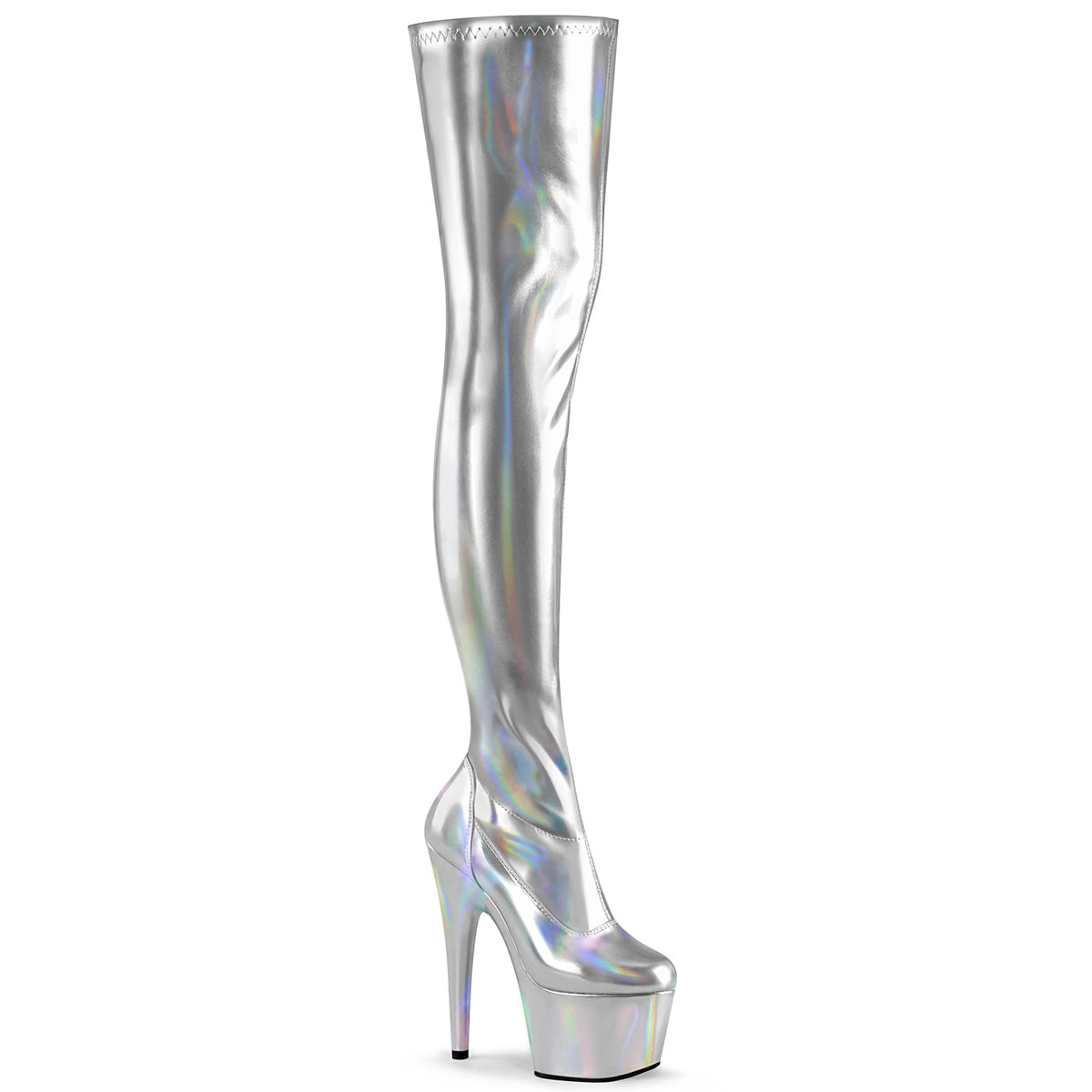 Pleasers Adore-3000Hwr - Slv Str. Holo/Slv Holo