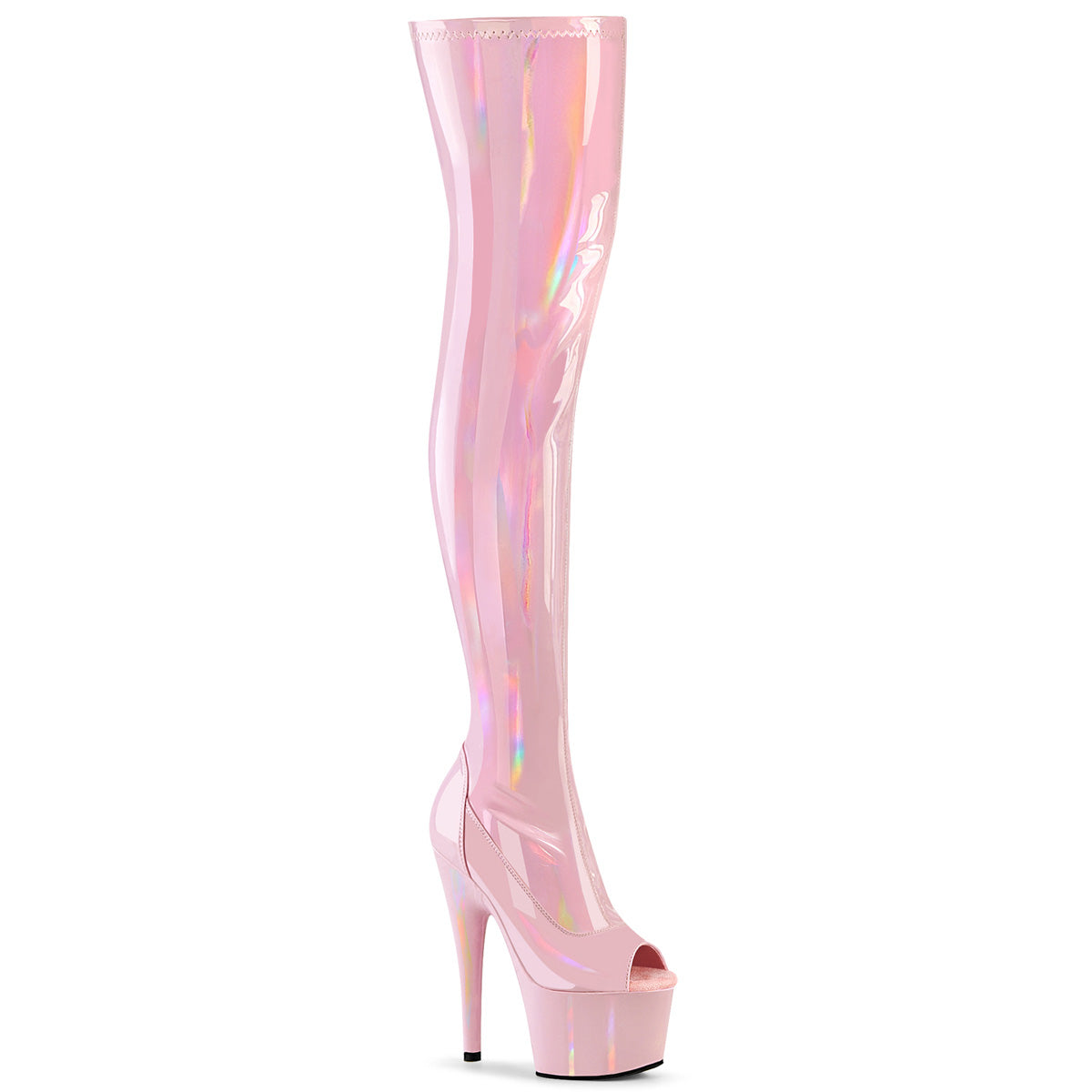 Pleasers Adore-3011Hwr - B. Pink Str. Holo/B. Pink