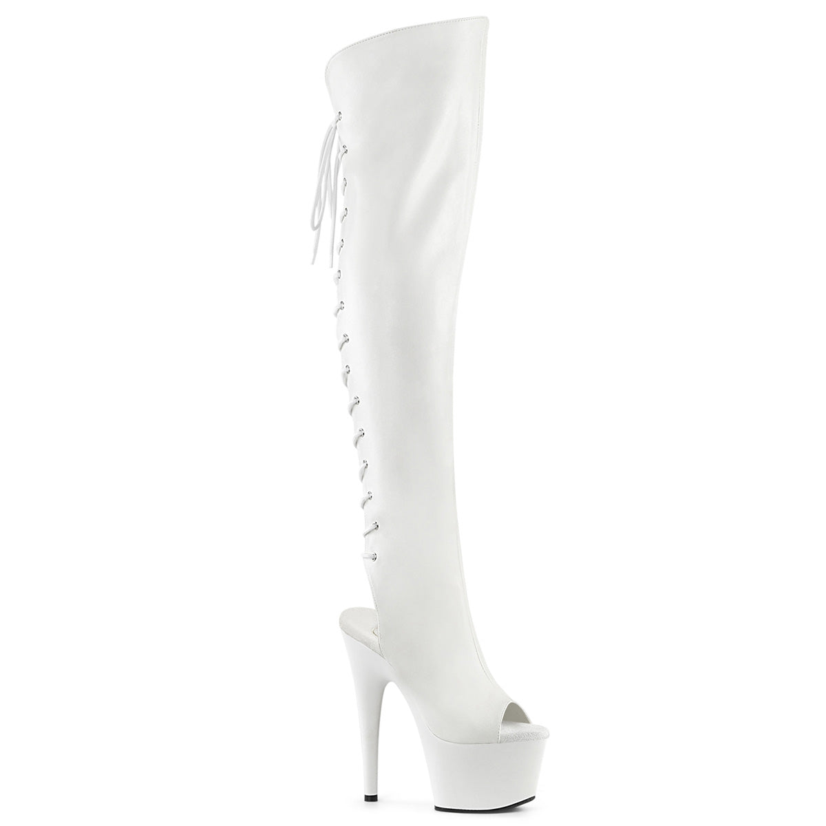Pleasers Adore-3019 - Wht Faux Leather/Wht Matte