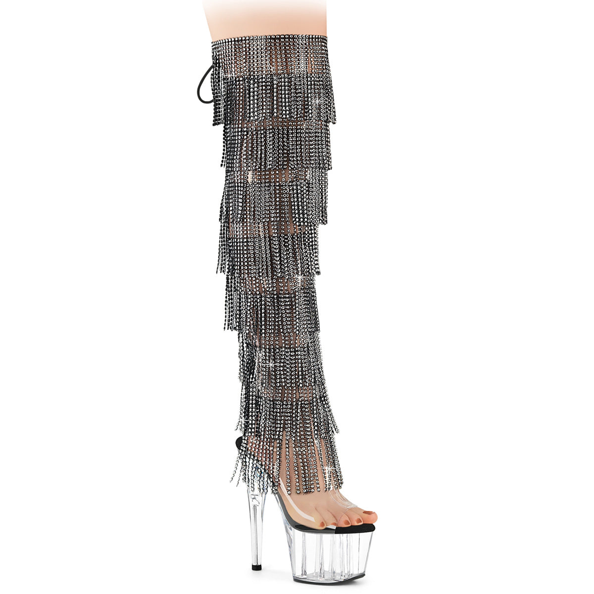 Pleasers Adore-3019C-Rsf - Clr-Blk/Clr