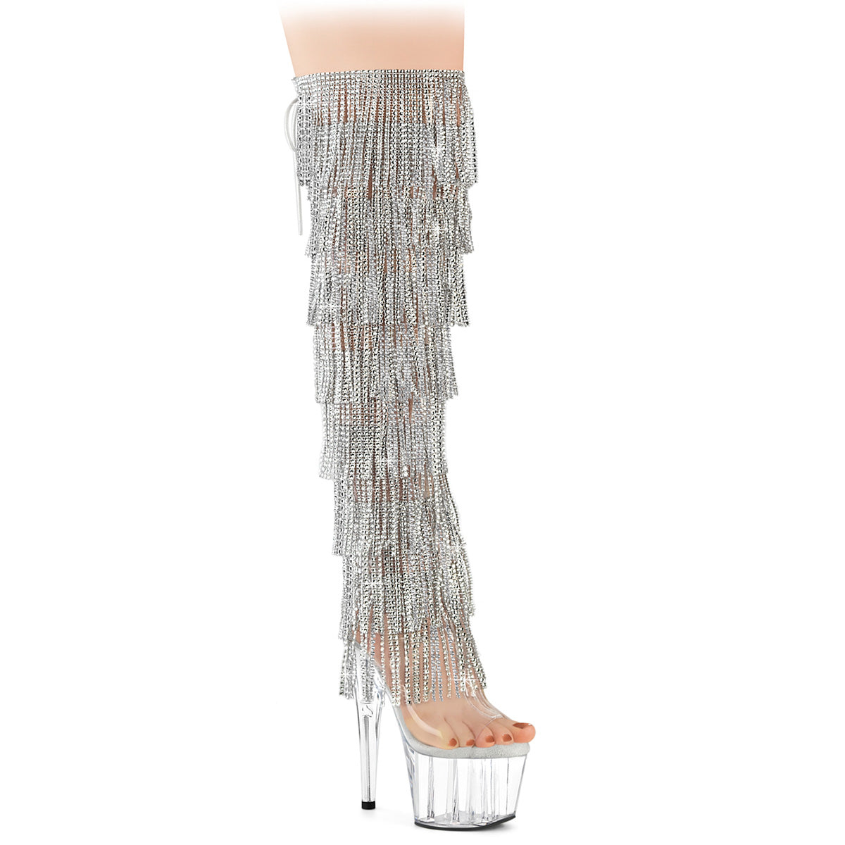 Pleasers Adore-3019C-Rsf - Clr-Slv/Clr