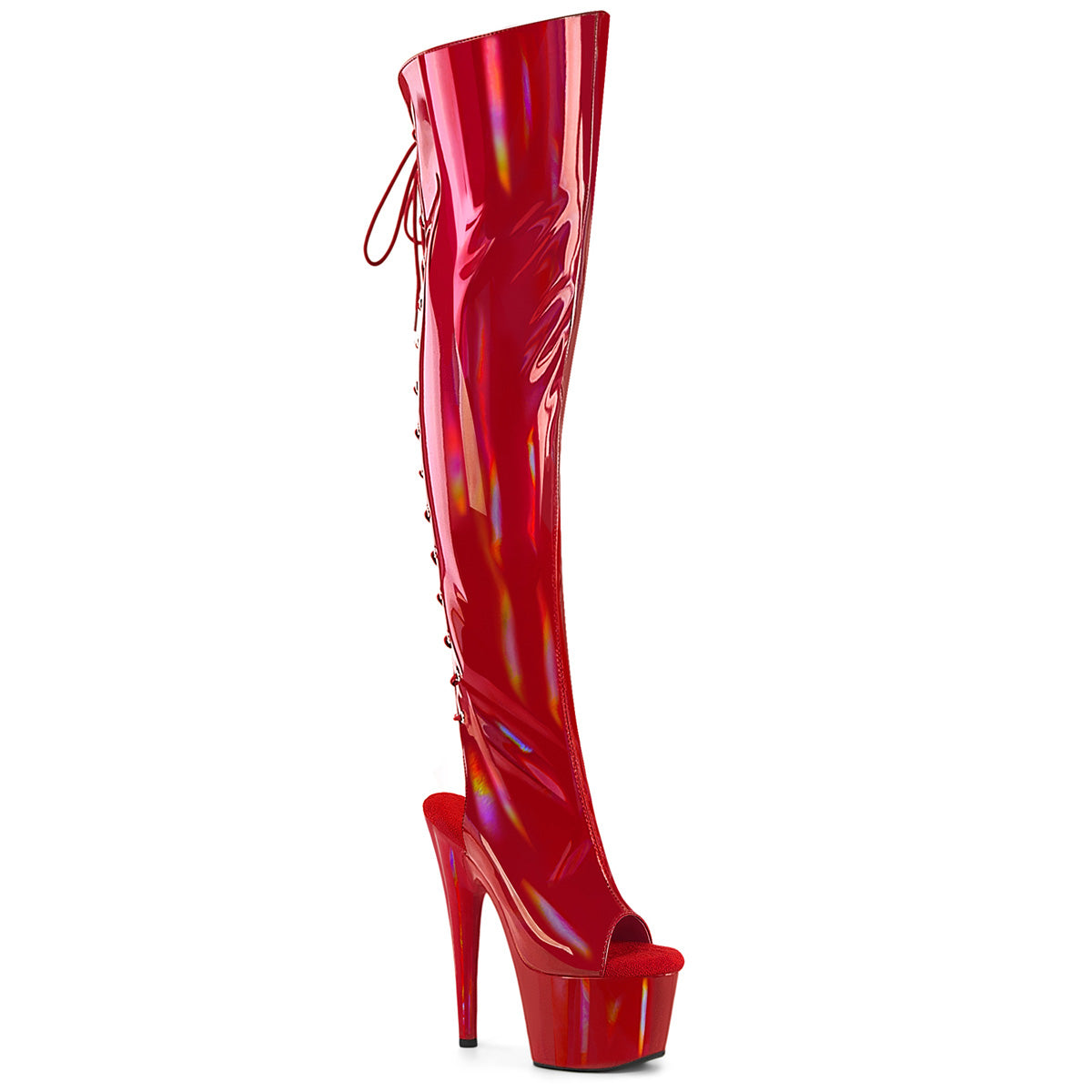Pleasers Adore-3019Hwr - Red Str. Holo/Red Holo