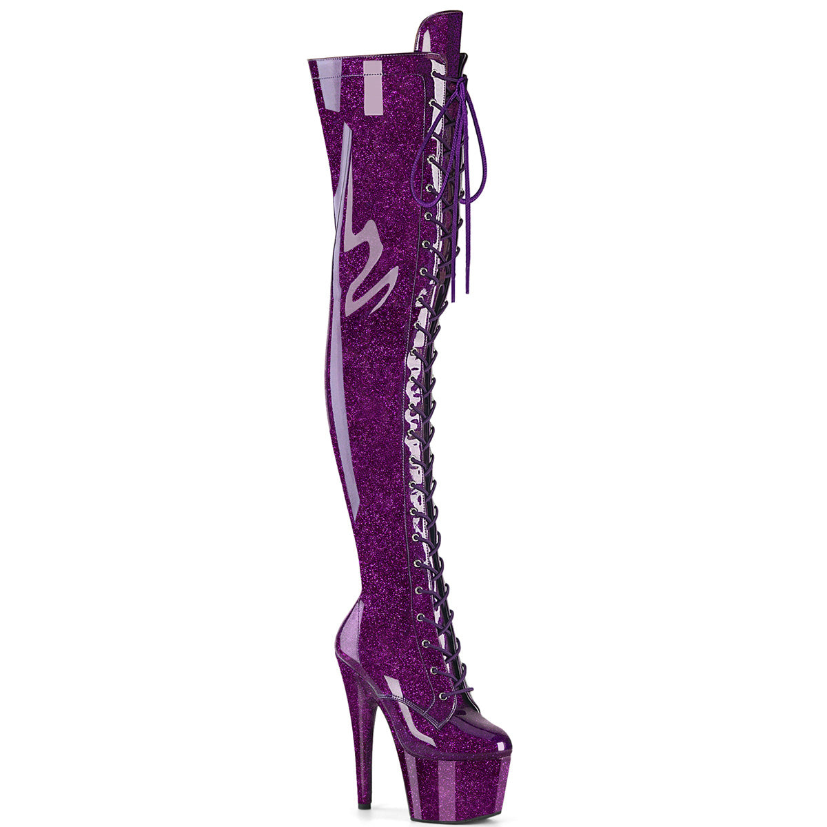 Pleasers Adore-3020Gp - Purple Glitter Pat/M