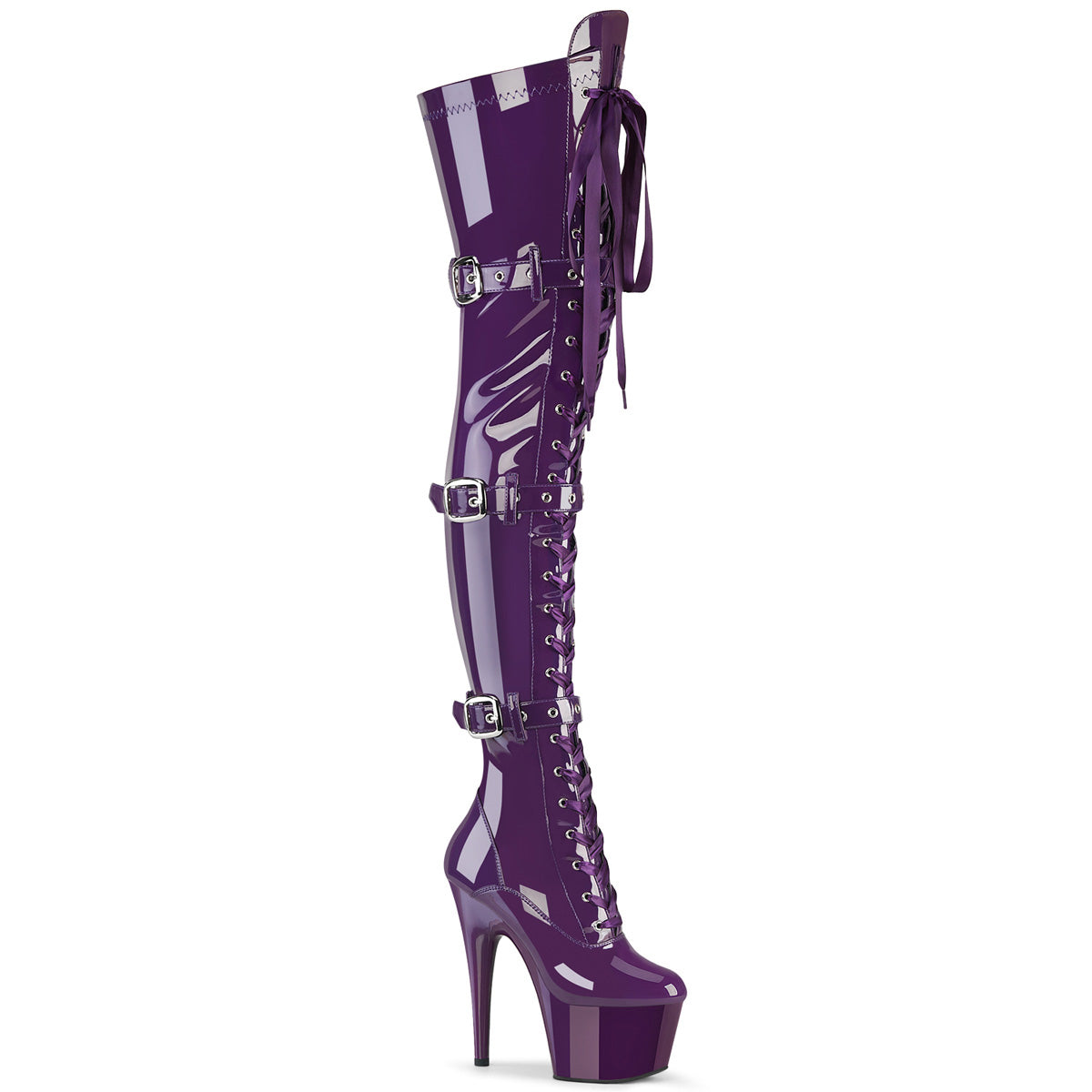 Pleasers Adore-3028 - Purple Str. Pat/Purple