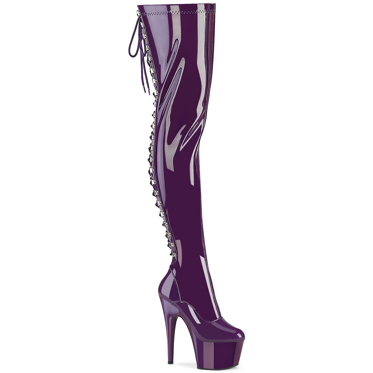 Pleasers Adore-3063 - Purple Str. Pat/Purple