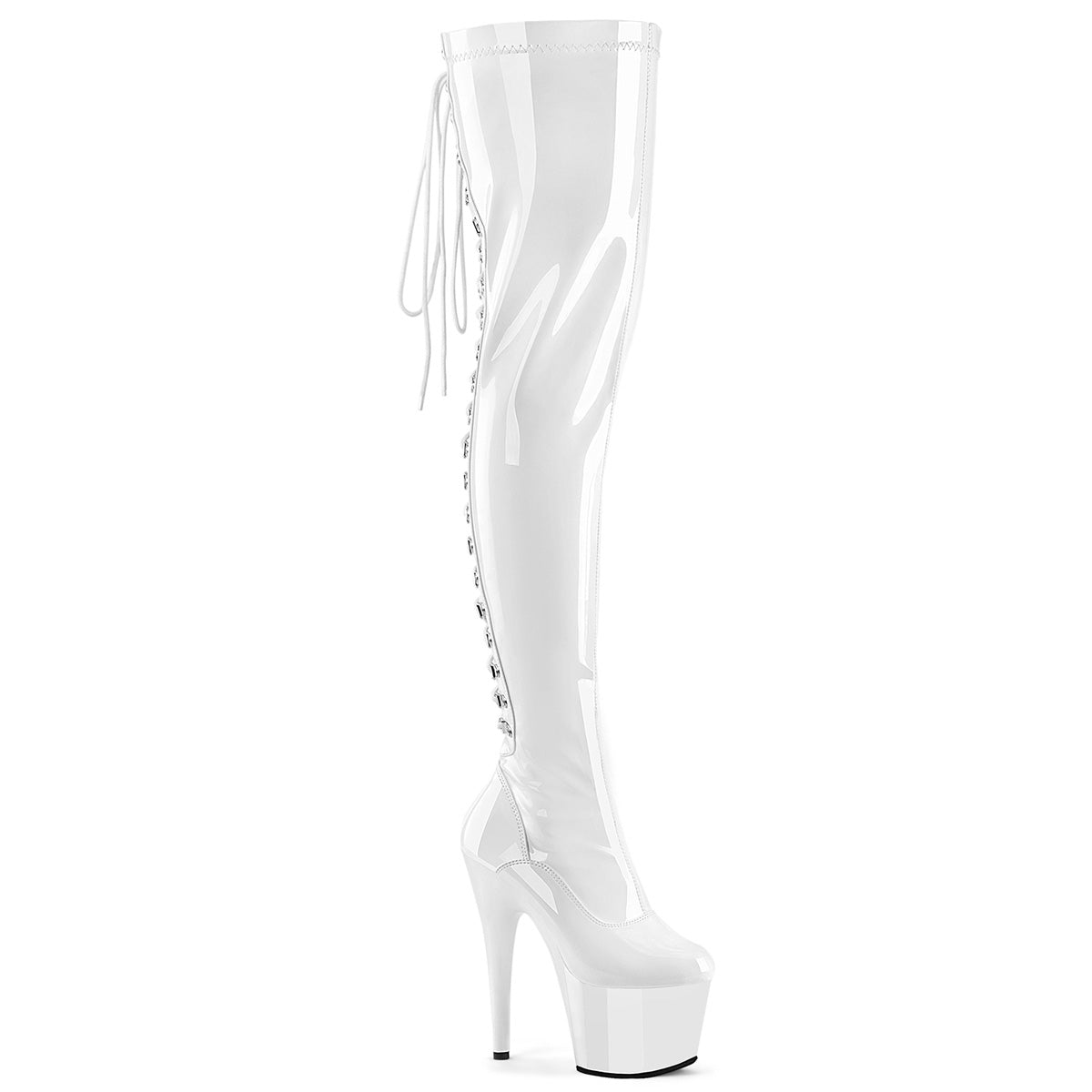 Pleasers Adore-3063 - Wht Str Pat/Wht