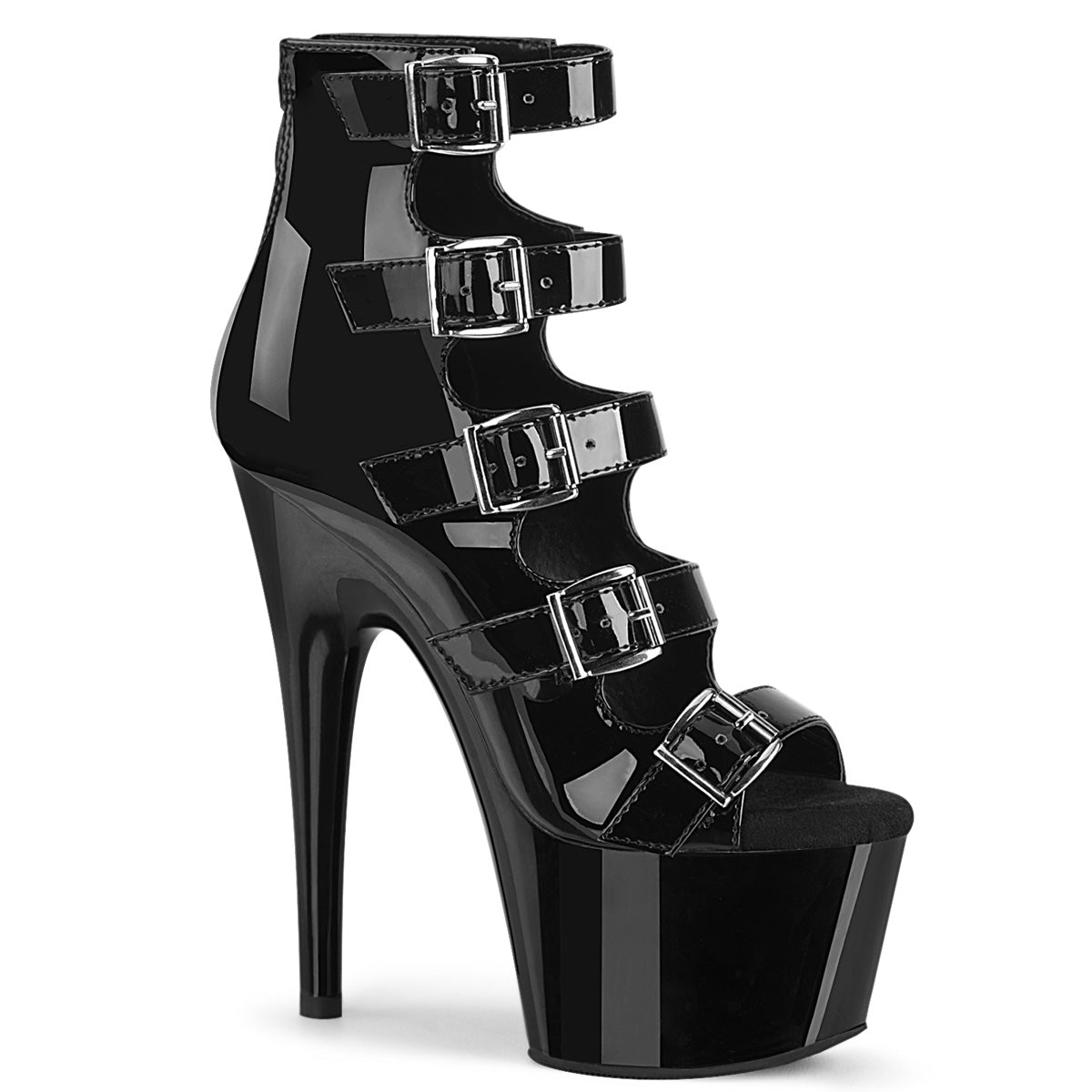 Pleasers Adore-700-33 - Blk Pat/Blk